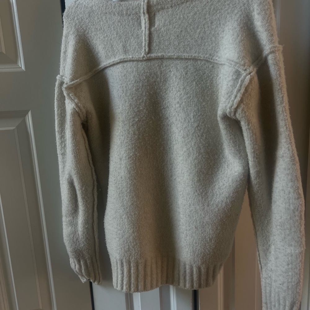 Beige off the shoulder sweater - Picture 3 of 4